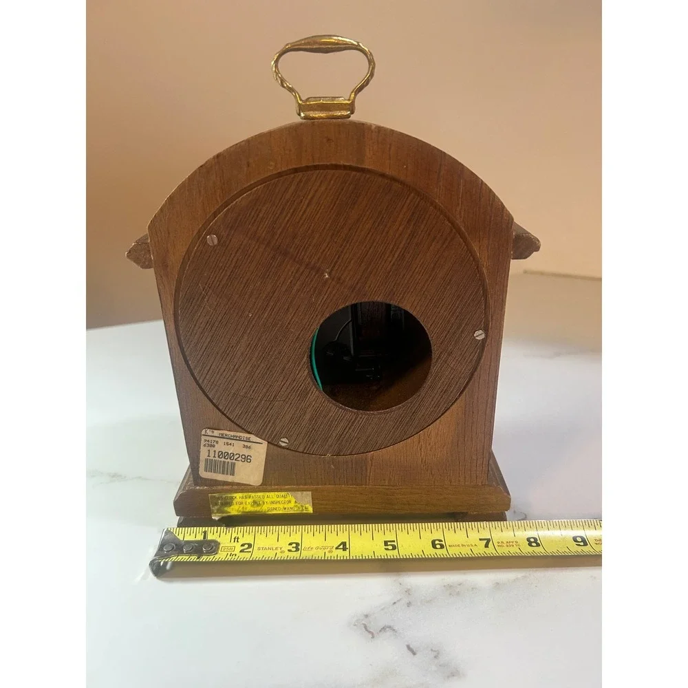 Daniel Dakota Westminster Chime Quartz Mantel Clock Wood Roman Numeral Brown